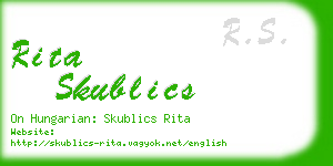 rita skublics business card